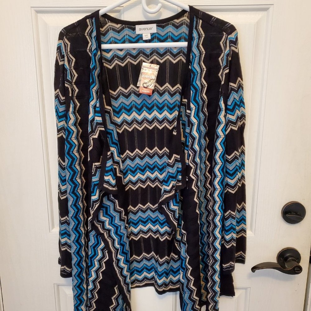 Avenue Black/Teal Missoni Flyway Cardigan Size 18/20